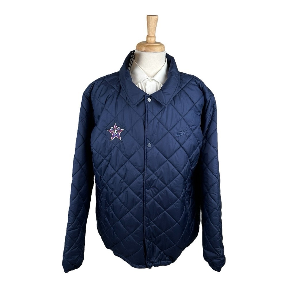 Nike Blue Snap Front Quilted Mens United All Star NBA‎ Jacket 2XL NWT